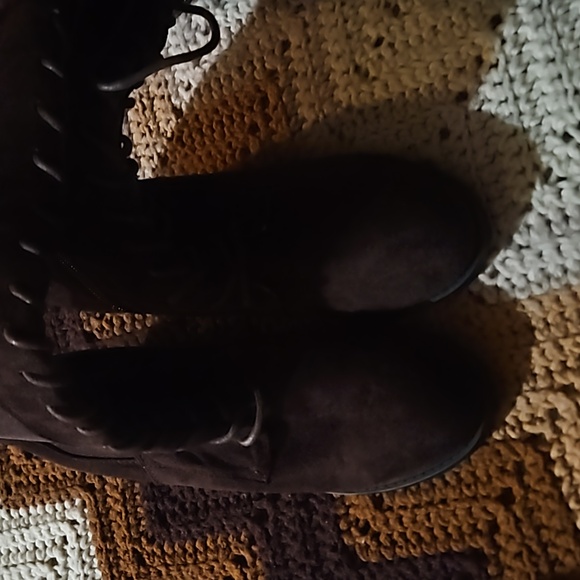 Lace-up Faux Suade Boots - Picture 4 of 6